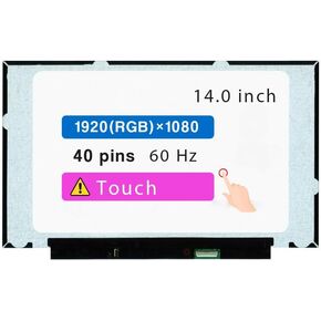 14.0" Screen Replacement for Lenovo Thinkpad T490 T490S T495 T495S P43s FRU 01YN150 01YN151 01YN152 LCD Display Panel 40 pins 60 Hz (FHD 1920 * 1080 Touch)
