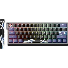 HITIME XVX YK820 75% Keyboard with Full Aluminum Wired Mechanical Keyboard, Retro Creamy Gaming Keyboard Knob Control, Gasket-Mounted Hot Swappable Custom RGB Keyboard, Pre-lubed Switches, NKRO
