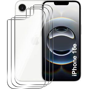 [3 Pack] for iPhone 16e/iPhone SE 4 2025 Back Screen Protector,9H Hardness,Tempered Glass,Bubble-Free,Anti-Scratch,6.1 inch