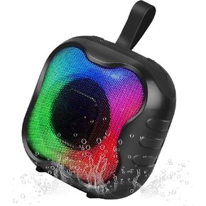 Shower Bluetooth Speaker, IPX6 Waterproof Portable Speaker with Loud HD Sound RGB Lights for Home, Beaches Portable Wireless Outdoor Speakers