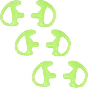 Walkie Talkie Surveillance Headset Ear Molds Replacement Two Way Radio Silicone Earmold Left and Right for Law Enforcement Police Radios Acoustic Coil Tube Earpiece (Green 3Pair Medium Size)