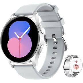 Smart Watch Men Women 1.39"" HD Screen Bluetooth Watches Sport Waterproof Activity Tracker Women for iPhone Android (Silver), LX01-B-Sliver