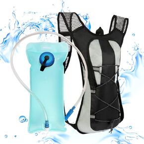 Hydration Pack Backpack, Insulated Water Backpack with 2L Bladder, Suitable for Hiking, Cycling, Running, Camping, Rock Climbing and Other Outdoor Activities (Black)
