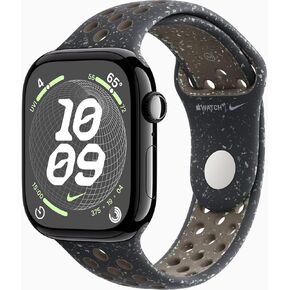 Apple Watch Series 10 [GPS, 42mm] - Jet Black Aluminum Case with Midnight Sky Nike Sport Band, S/M (Renewed)
