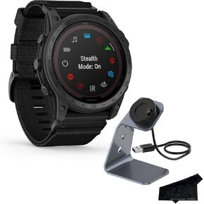 Garmin tactix 7 Pro Ballistics Edition Rugged Tactical GPS Touchscreen Smartwatch, Black/Nylon Band | Solar Charging, Military Standard, Up to 28 Day Battery Life with Signature Series Charging Bundle