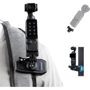 360° Adjustable Backpack Clip Mount for DJI Osmo Pocket 3, Magnetic Mount with Quick-Release Adapter for DJI Pocket 3 Accessories