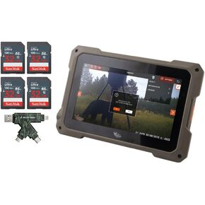 Wildgame Innovation 7-Inch HD Backlit TFT Touchscreen Trail Pad Tablet Bundle with Card Reader, and 32GB Ultra SDHC UHS-I Memory Card (4-Pack) (6 Items)