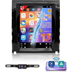 9.7 Inch Android 13 Car Stereo Radio for Cadillac Escalade SLS 2007-2014,Touch Screen Double Din Car Stereo with CarPlay Android Auto WiFi Bluetooth FM RDS GPS Navigation DSP SWC+AHD Backup Camera
