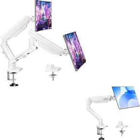 Monitor Arm Single for 13-32 inch+Dual Monitor Mount for 13-32 inch Screens