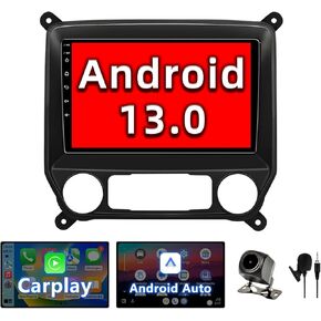 BINIZE Android 13 Car Stereo Radio Compatible with Chevy Silverado GMC Sierra 2014 2015 2016 2017 2018, Touch Screen Support Wireless Carplay Andriod Auto Mirroring with Backup Camera ﻿﻿