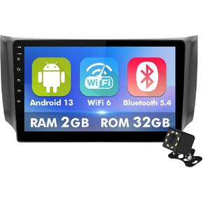 10.1 Inch IPS Touchscreen Android 13 Car Stereo for Nissan Sentra 2013-2017 with Wireless CarPlay & Android Auto 2+32GB Car Radio, Support GPS, WiFi 6, Bluetooth,5.4, Backup Camera, SWC, Dual USB