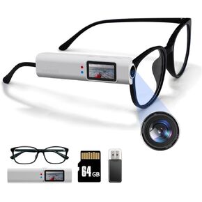 2.7K Ultra-Light Head Mounted Sports Camera - 21g Glasses-Compatible Action Cam with Hands-Free POV & Lossless Audio for Travelers/Business (Black64G)