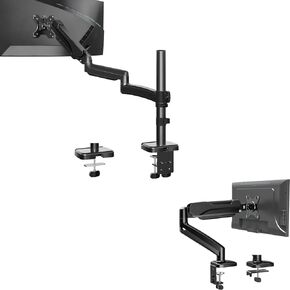 MOUNTUP Single Monitor Desk Mount, Adjustable Gas Spring Monitor Arm Support Max 32 Inch+Single Monitor Desk Mount, Monitor Mount for 13-32 inch