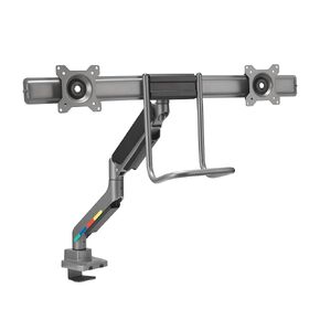 Kensington SmartFit Dual Monitor Arm with Crossbar and Easy-Grip Handle for 2 Screens Up to 32 Inch 19.8lbs, Gas Spring Height-Adjustable C-clamp or Grommet Monitor Mount with Max VESA 75/100mm