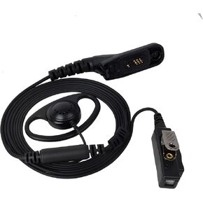 uayesok d Shape anti-Interference walkie talkie earbiece with Big PTT MIC لـ Motorola XPR6100 XPR6350 XPR6580 XPR7350E XPR7550 XPR7580E APX900 APX1000 APX4000 APX6000 APX7000 APX7000 APX7000
