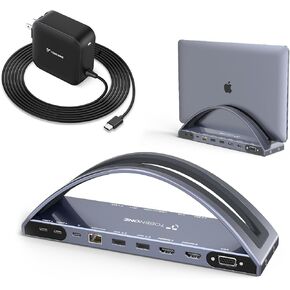 TobenONE USB C Docking Station Dual Monitor with 100W USB C Laptop Charger, USB C Dock Dual 4K HMDIr for MacBook Pro/Air
