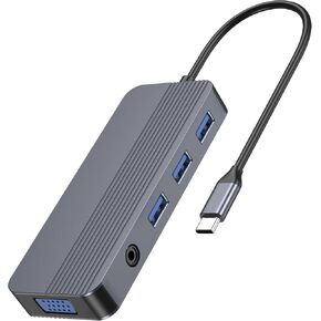 Docking Station Dual Monitor, 13-in-1 USB C Hub with Dual 4K HDMI, VGA, Gigabit Ethernet,100W PD, 5 USB 3.0/2.0, SD/TF Card Reader, 3.5mm AUX, USB C Dongle for MacBook, Dell, Lenovo, HP Laptops