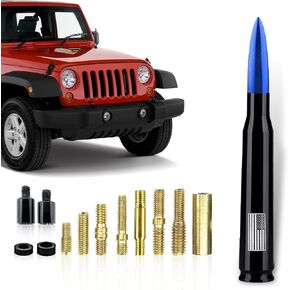 7 PCS Car Antenna Head Adapter, Antenna Mounting Thread Connection Screws, Portable Replacement Modification Accessories, Compatible with Ford F150 Wrangler Jeep Chevrolet (Black & Gold)