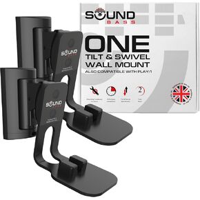 ONE Wall Mount Bracket, Tilt and Swivel, Black, Twin (2pcs), Compatible with ONE, ONE Gen 2, ONE SL & Play:1, Effortless Installation, Includes Mounting Kit, Double, Pair