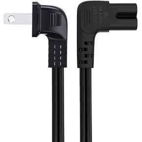 2 Prong Power Cord for LG TV 24" 28" 32" 40" 43" 48" 49" 50" 55" 60" 65" 75" 80" 85" 55LH575A Smart 4K, Compatible for Samsung, Sony, Sharp Panasonic, TCL Replacement 2-Prong L-Shaped AC Power Cord
