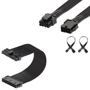 J&D Bundle–2 Items: 12 inch ATX 24 Pin and EPS 8 Pin Power Cable