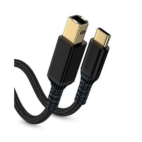 USB C Printer Cable 6Feet, USB Type B 2.0 to Type C Scanner Printer Cord for MacBook Pro/Air iPad Computer Laptop, MIDI to USBC Cable for HP Epson Canon Brother Digital Piano Keyboard DJ Controller