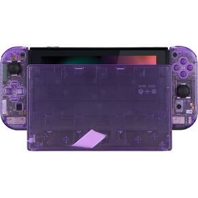 قذيفة إسكان Atomic Clear Atomic Clear Atomic Joycon (إصدار D-PAD) مع أزرار محددة كاملة لمحول Nintendo ، لوحة Paceplate للاستبدال لـ Nintendo Switch Dock-Joy-Con Dock غير مدرجة