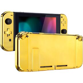 اللوحة الخلفية المتطرفة لوحدة التحكم Nintendo Switch ، NS Joycon Housing Shell (إصدار D -PAD) مع أزرار مجموعة كاملة ، قذيفة استبدال DIY لمفتاح Nintendo - Chrome Gold