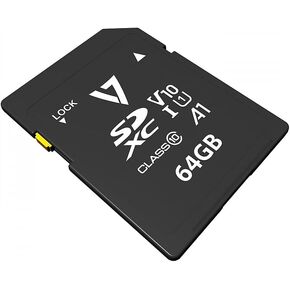 V7 Memory VPSD64GV10U1 64gb Sdxc V10 U1 A1 Cl10 Uhd Flsh Max 90mbs Read 18mbs Wrt