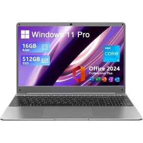 15.6 "Windows 11 Pro Labtop ، Intel Core I3-5005U ، RAM 16GB ، 512GB SSD ، IPS HD الكامل ، 2.4G/5G WIFI ، BT5.0 ، MIC و WebCAM ، بطارية طويلة الأمد - للعمل والدراسة والأنشطة الترفيهية