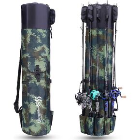 Sougayilang Fishing Rod Case Organizer Pole Storage Bag Fishing Rod and Reel Organizer for Travel, Gift for Father, Boyfriend and Family