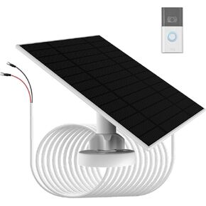 6W Solar panle for doorbell Battery Charging, IP66 Waterproof, Compatible with Ring Video doorbell 2, Video doorbell 3/3 Plus，Video doorbell 4/4 Plus, Doorbell 2K Camera