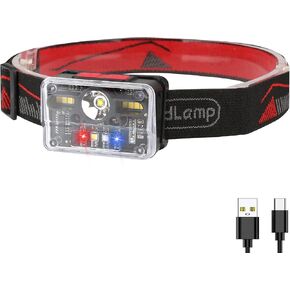 Headlamp Rechargeable, Motion Sensor 1000 Lumen Super Bright Head Lamps Outdoor LED Rechargeable, IPX4 Waterproof Headlamp for Night Walking, Running, Hiking & Outdoor Camping Gear, Black