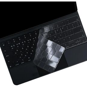 Keyboard Cover Skin Compatible with Apple Magic Keyboard for Apple iPad Air 13-inch (M2 2024) & M2 iPad Pro 12.9 inch 2022 2021 2020 Release with Magic Keyboard(6th 5th 4th Gen) -Black