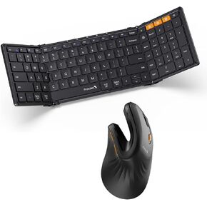 ProtoArc XK01 Folding Bluetooth Keyboard and EM11 NL Wireless Ergonomic Mouse