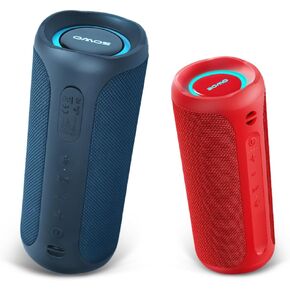 Portable Speaker, Wireless Bluetooth Speaker, IPX7 Waterproof, 25W Loud Stereo Sound, Bassboom Technology, Built-in Mic, 16H Playtime with Lights for Home Outdoor