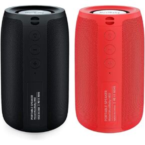 Bluetooth Speaker,MusiBaby Bluetooth Speakers,Outdoor, Portable,Waterproof,Wireless Speakers,Dual Pairing, Bluetooth 5.0,Loud Stereo,Booming Bass,1500 Mins Playtime for Home,Party (M68 Black+Pure Red)