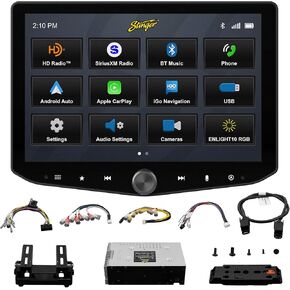 Stinger HORIZON12 12.8" Universal Car Stereo 1080p Full HD Vertical Tesla-Style or Horizontal Touchscreen Radio, Wireless Apple CarPlay/Android Auto, Bluetooth, IP65, HDMI, HD Radio, Camera/USB Inputs