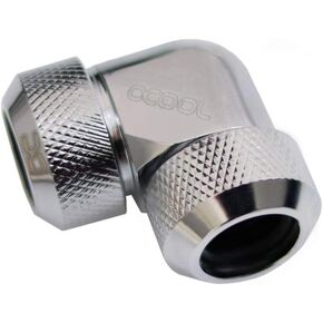 Alphacool Eiszapfen Hard Tube Compression Fitting, 13mm OD, 90 Degree, Chrome