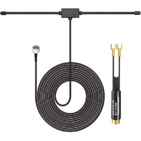 FM Antenna FM Dipole Antenna Radio Antenna with 75 Ohm to 300 Ohm Adapter for Indoor Digital HD Radio Home Stereo Receiver AV Audio Video Home Theater HDTV TV Tuner Radio Stereo System