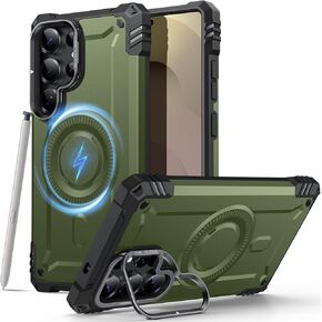 Jame for Samsung Galaxy S25 Ultra Case مع [كاميرا مدمجة Kickstand] حماية من الدرجة من الدرجة الميليكية المتوافقة مع إكسسوارات Magsafe لـ Galaxy S25 Ultra Phone Case in Kuwait