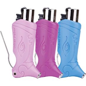 3pk Bundle - Toker Poker - Clipper Lighter Case Multi Tool, All Inclusive Tool for Camping and Other - Lavender, Magenta, and Carolina Bundle