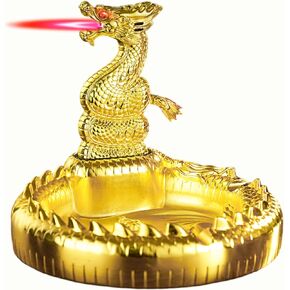 Torch Lighter, Advanced Luxury Desktop Dragon-Shaped Butane Lighter, Cool Adjustable Jet Flame Lighter, Refillable Butane Lighter for Tabletop Ornament Men Boyfriends Indoor (Without Butane)-Black