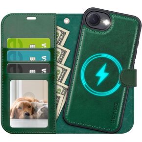 OCASE for iPhone 16e Case Detachable Wallet Case with Card Holder, 2 in 1 Pu Leather Flip Folio with RFID Blocking Stand Wrist Strap Shockproof Phone Cover 6.1 Inch 2025, Blue
