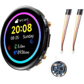 ESP32-S3 1.43inch AMOLED Touch Display Development Board, 466x466 QSPI Interface AMOLED Round LCD, Onboard Accelerometer and Gyroscope Sensor R T C Chip, ESP32 with Display, Multiple Interfaces