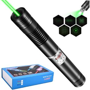 Green Laser Pointer High Power, Rechargeable Flashlight with Laser Pointer for Night Astronomy Outdoor Camping Hunting and Hiking