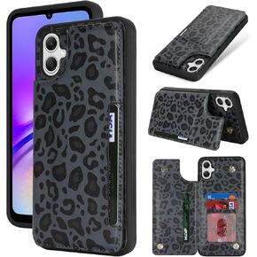 iCoverCase Compatible with Samsung Galaxy A05 Case with Card Holder, A05 Wallet Case for Women Men [RFID Blocking] PU Leather Protective Phone Case for A05 (Black)
