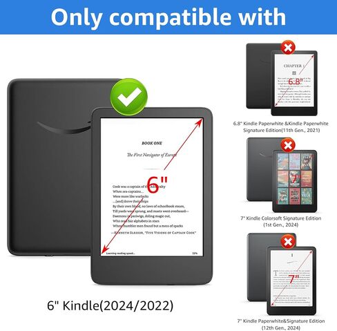 HGWALP Case for 6" Kindle (11th Generation-2024/2022 Release), Ultra Clear Soft Flexible Transparent TPU Back Cover Light Shell with Auto Wake/Sleep for Kindle 2024/2022 11th Gen.,Matcha Green in Kuwait