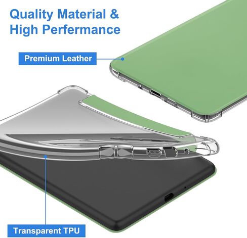 HGWALP Case for 6" Kindle (11th Generation-2024/2022 Release), Ultra Clear Soft Flexible Transparent TPU Back Cover Light Shell with Auto Wake/Sleep for Kindle 2024/2022 11th Gen.,Matcha Green in Kuwait