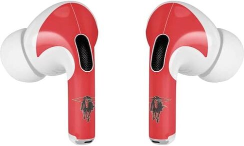 غلاف صوتي من Skinit متوافق مع Apple AirPods Pro (الجيل الثاني، 2022) - تصميم شعار Red Raiders مرخص رسميًا in Kuwait